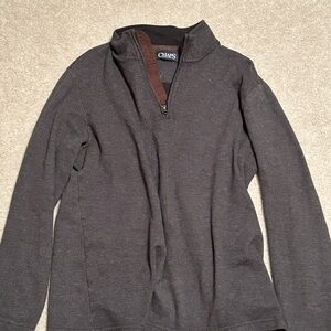 Chaps Men's Charcoal Zip-Up Sweater